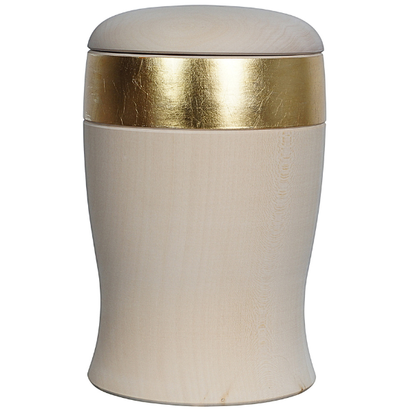Urne Cielo Linea Lindenholz mit Goldband