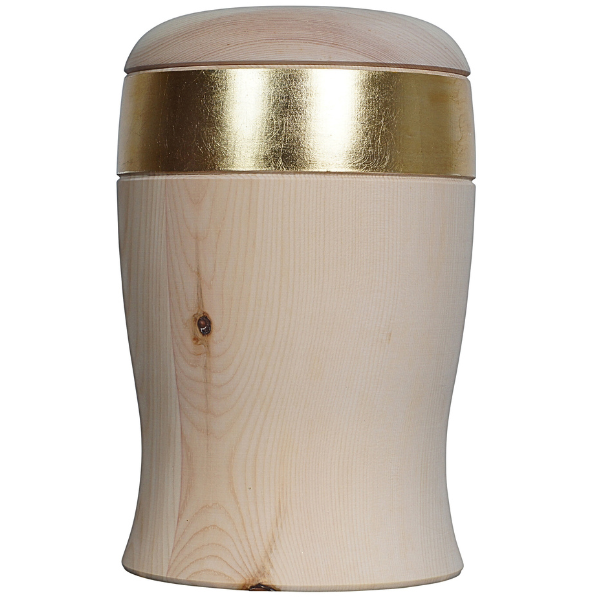 Urne Cielo Linea Zirbenholz mit Goldband
