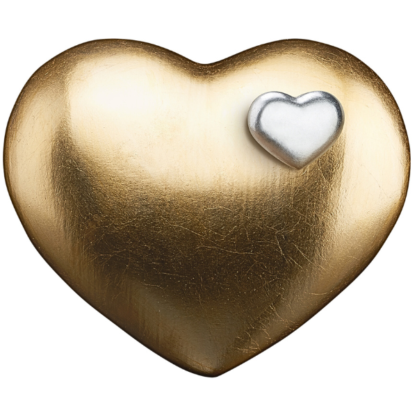 Urne Cuore Gold mit Silberherz