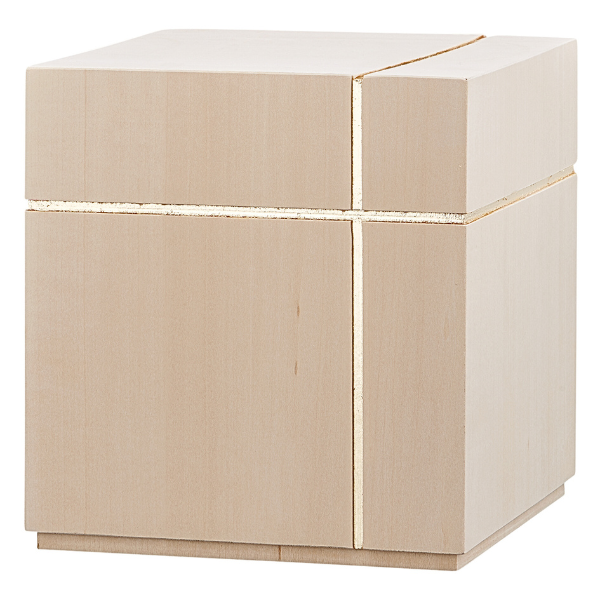 Urne Schlicht aus Lindenholz mit Kreuz