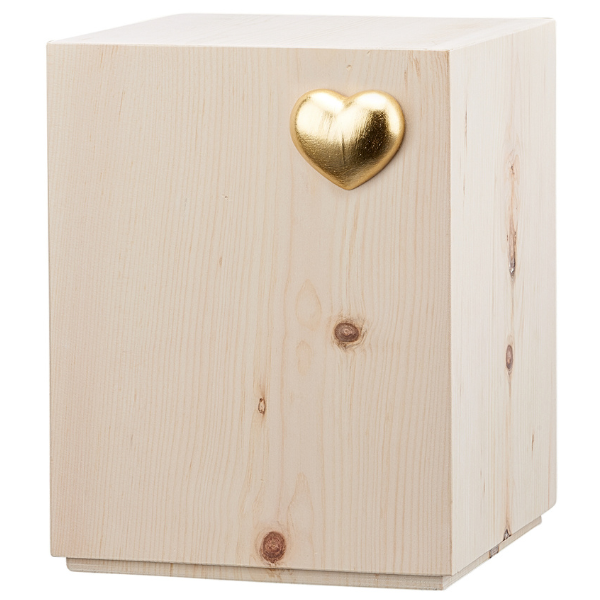 Urne Silenzio aus Zirbenholz mit Herz