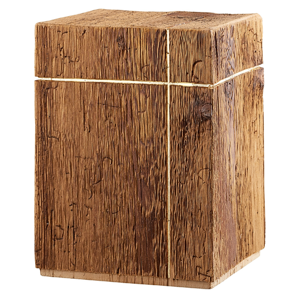 Urne Silenzio gereiftes Holz mit Kreuz
