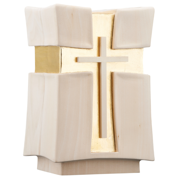 Urne Croce mit natur mit Goldakzent