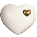 Urne Cuore weiß mit Goldherz